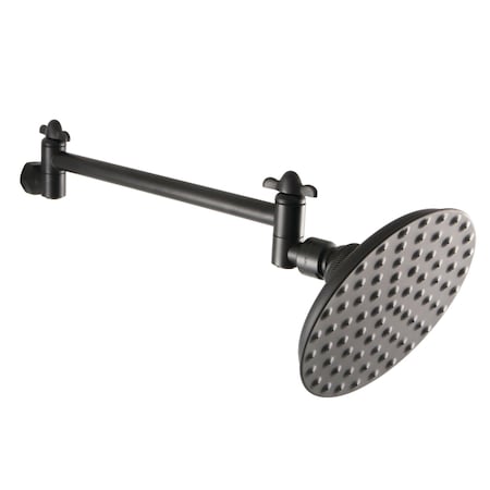 Kingston Brass CK135K0 5" Showerhead with High Low Adjustable Arm, Matte Black CK135K0